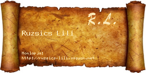 Ruzsics Lili névjegykártya